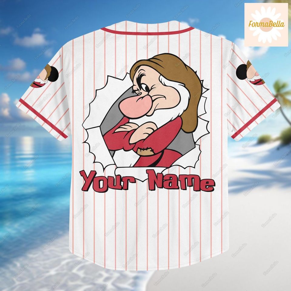 Grumpy Jersey Shirt, Personalized Baseball Jersey, Disney Grumpy Jersey, Seven Dwarfs