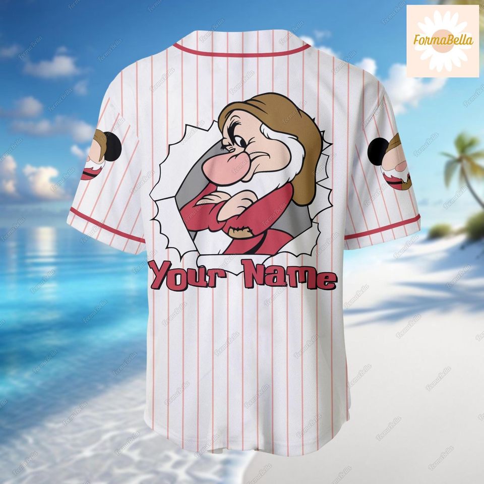 Grumpy Jersey Shirt, Personalized Baseball Jersey, Disney Grumpy Jersey, Seven Dwarfs
