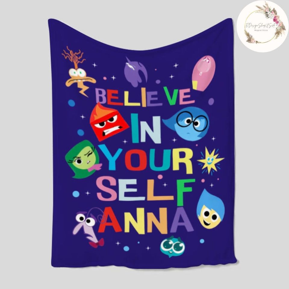 Personalized Disney Pixar Inside Out Blanket, Inside Out 2 Movie 2024 Blanket