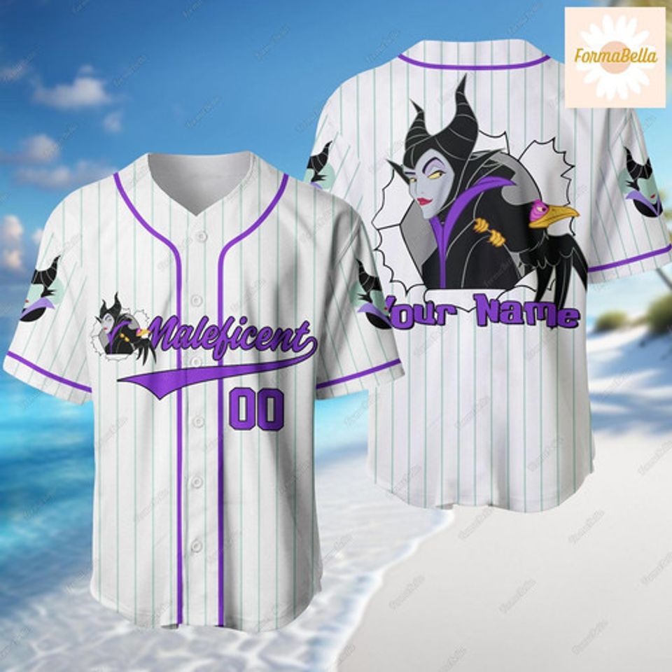 Personalized Sleeping Beauty Disney Villains 3D BASEBALL JERSEY SHIRT