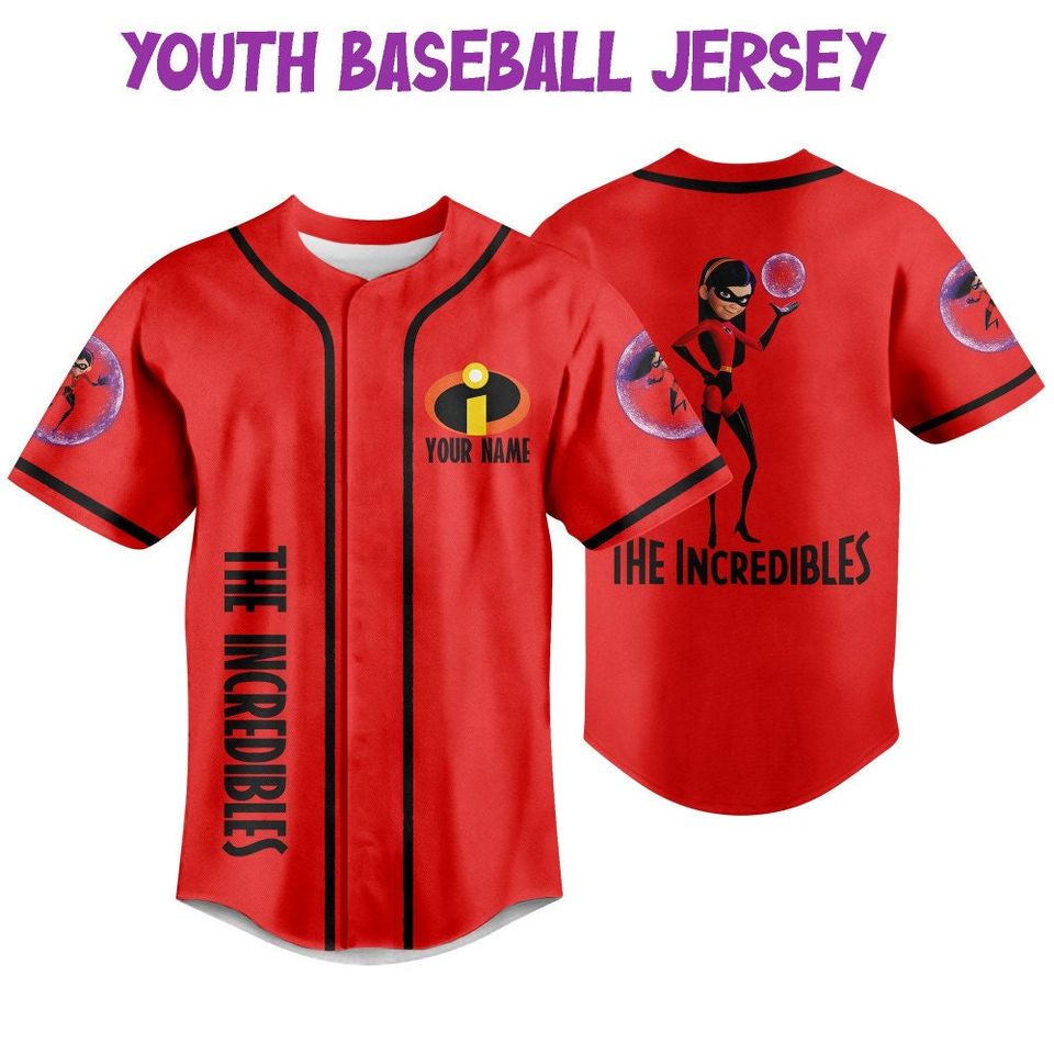 Personalized Disney The Incredibles Violet Parr Baseball Jersey