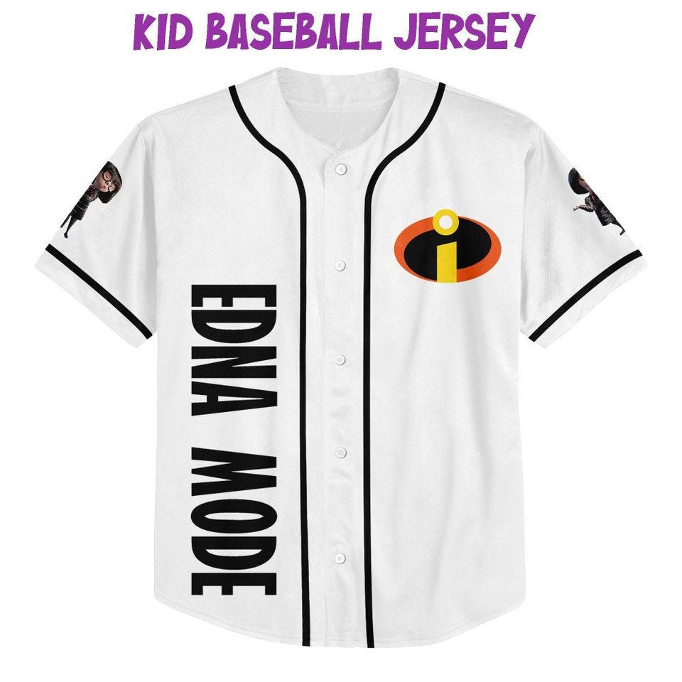 Personalized Disney The Incredibles Edna Mode Baseball Jersey