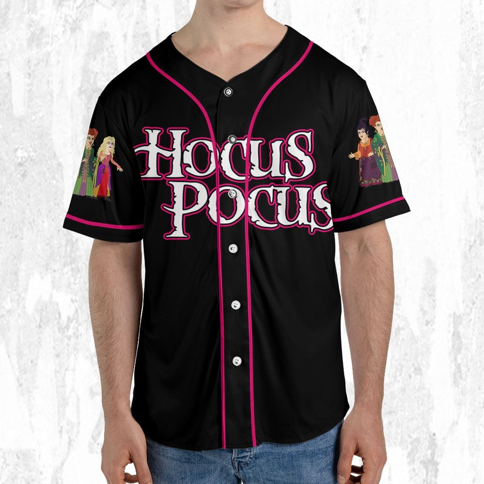 Personalized Hocus Pocus Sanderson Sisters Black Jersey, Disney Baseball Jersey