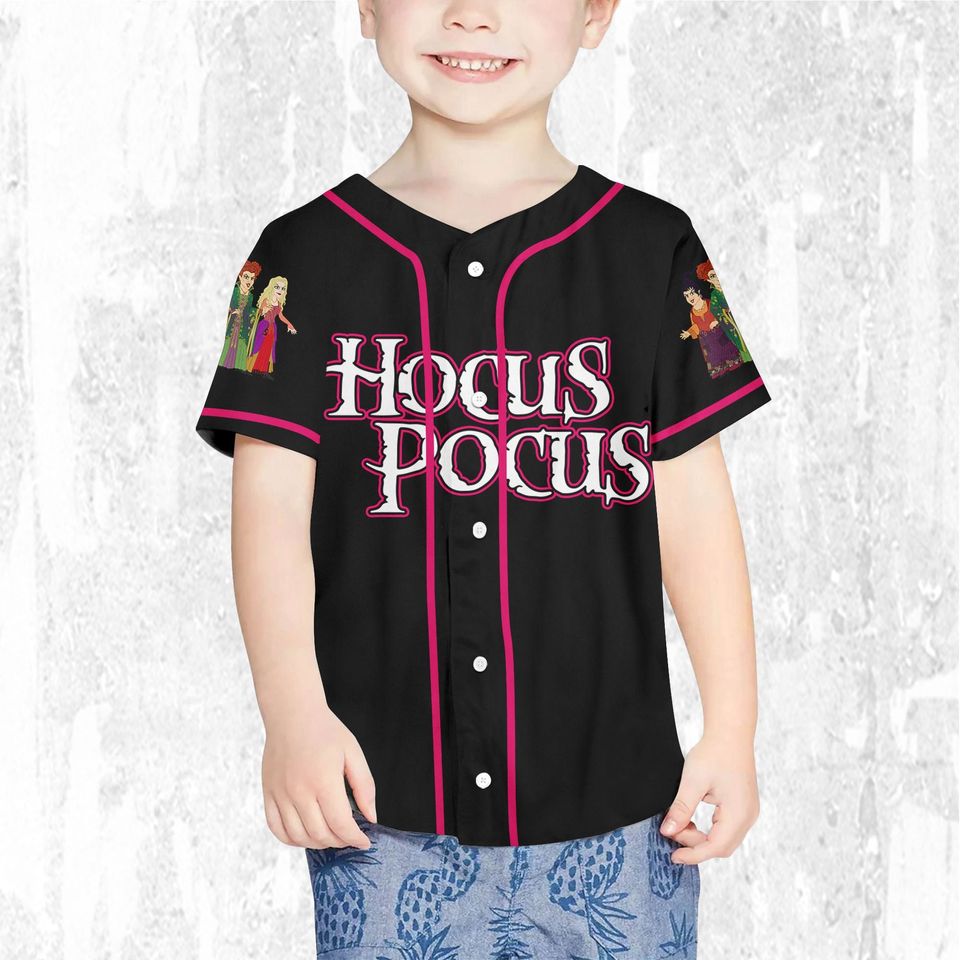 Personalized Hocus Pocus Sanderson Sisters Black Jersey, Disney Baseball Jersey