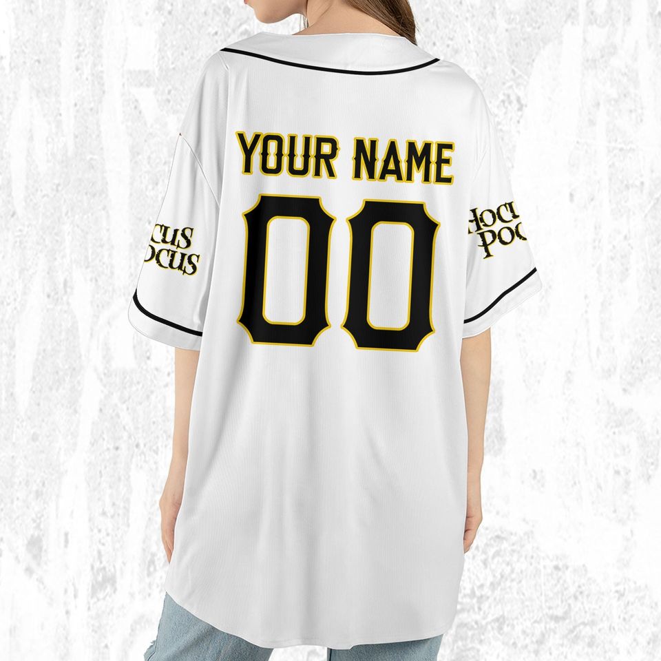 Personalized Hocus Pocus Skeleton Coffee White Jersey, Disney Baseball Jersey
