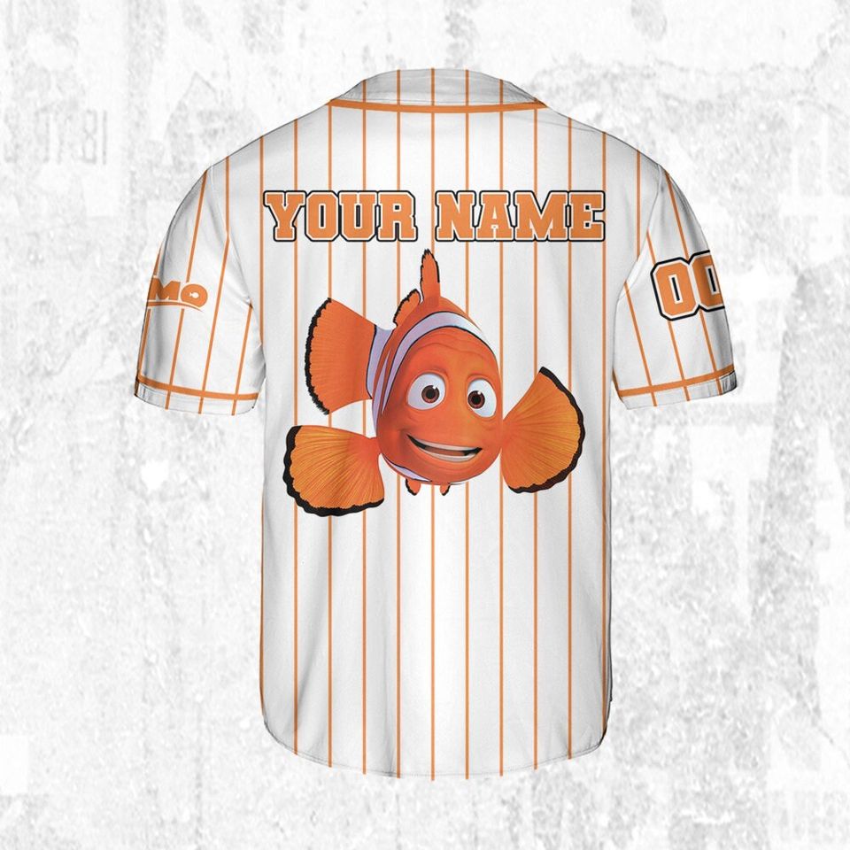 Personalize Finding Nemo Marlin Jersey, Disney Baseball Jersey Sports