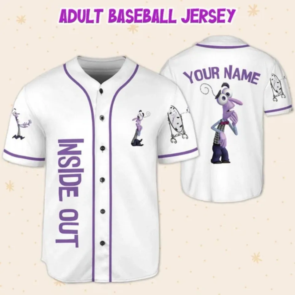 Personalized Disney Inside Out Fear, Disneyland Baseball Jersey, Inside Out 2