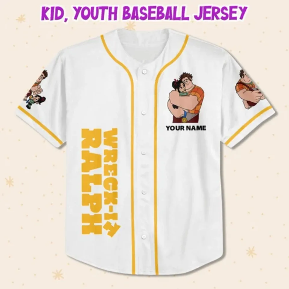 Custom Disney Wreck it Ralph Friendship Simple, Custom Baseball Jersey