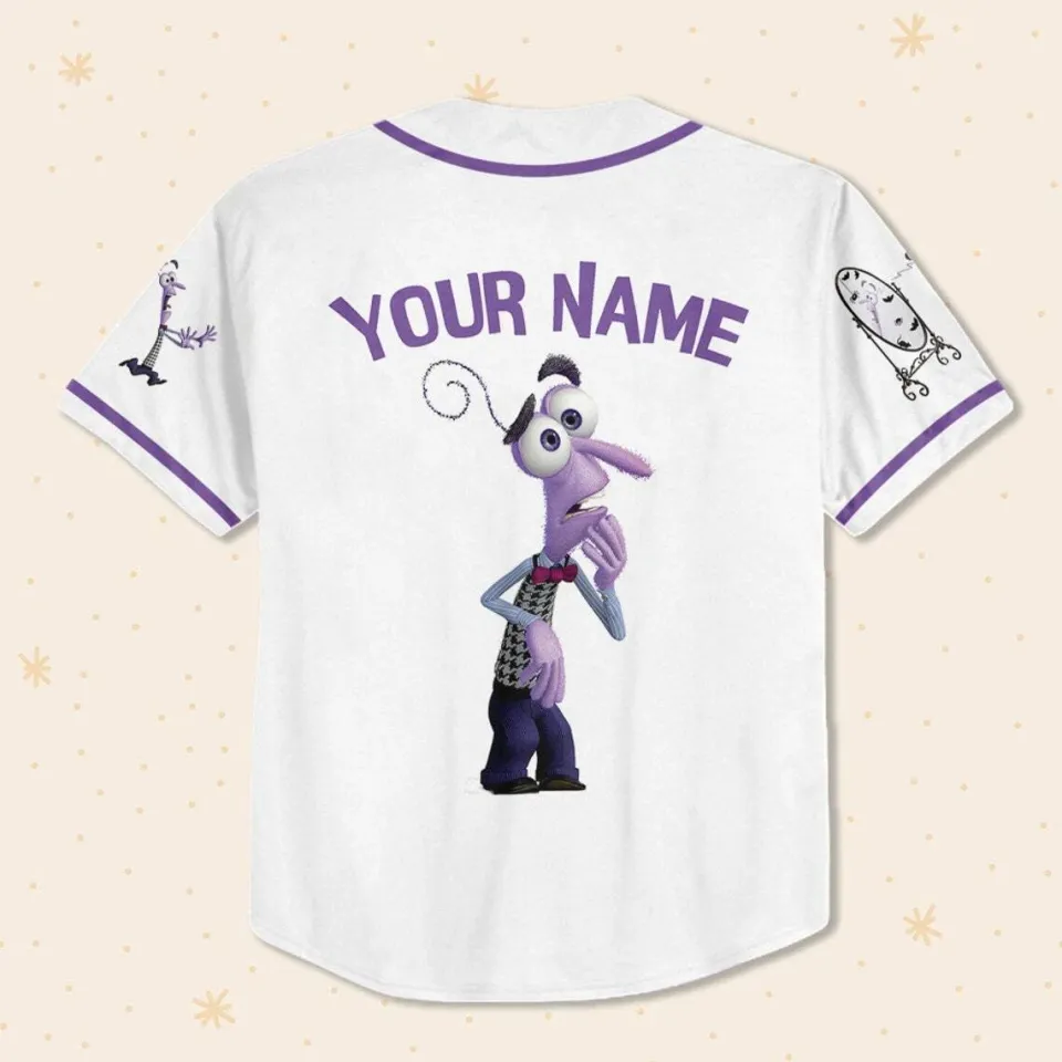 Personalized Disney Inside Out Fear, Disneyland Baseball Jersey, Inside Out 2