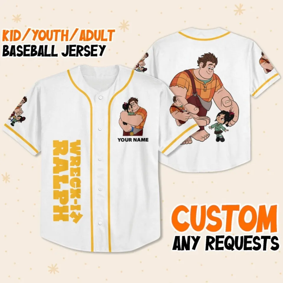 Custom Disney Wreck it Ralph Friendship Simple, Custom Baseball Jersey