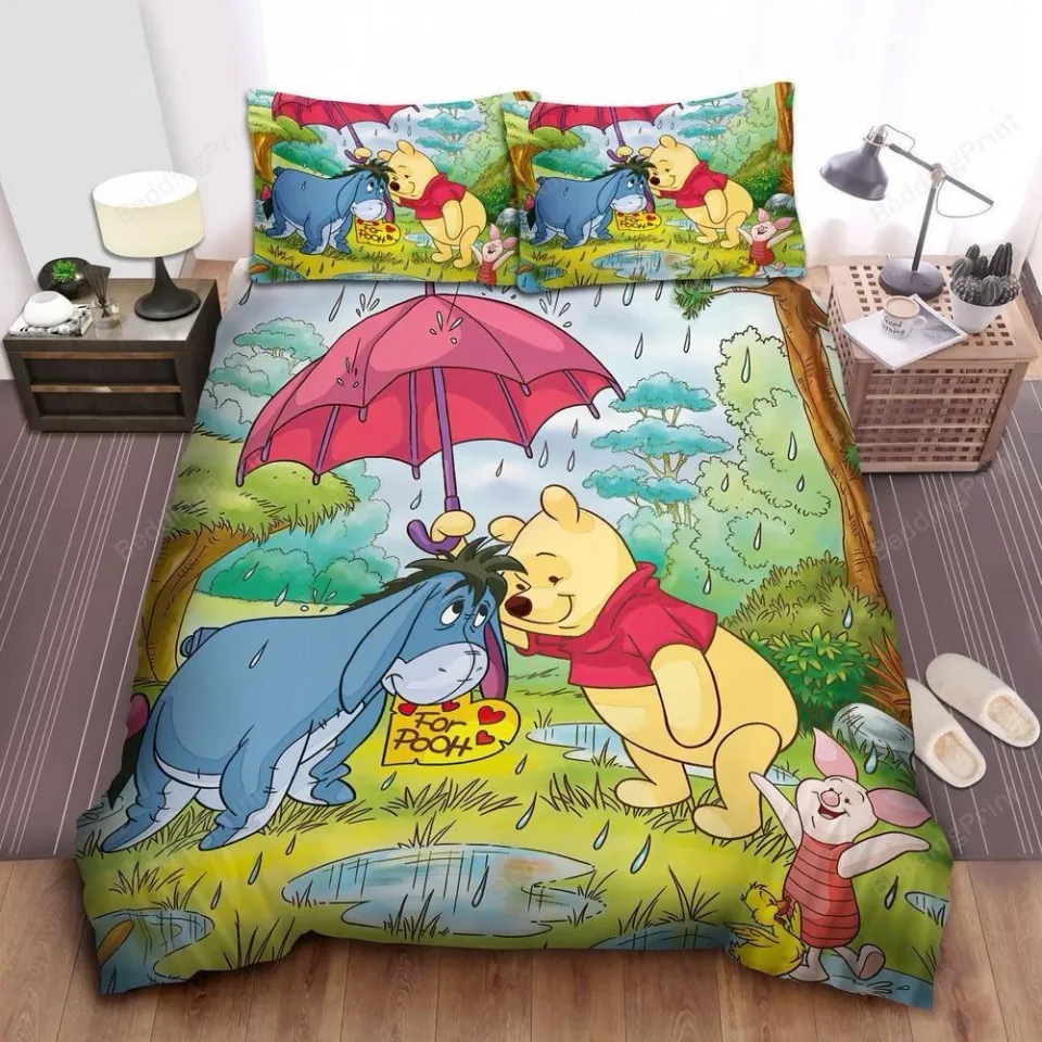 Disney Winnie The Pooh Giving Eeyore Umbrella bedding sets