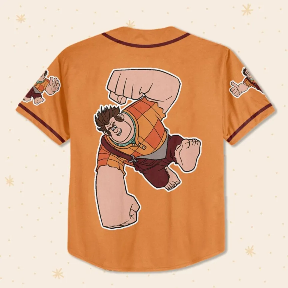 Custom Disney Wreck it Ralph Simple Orange, Custom Baseball Jersey