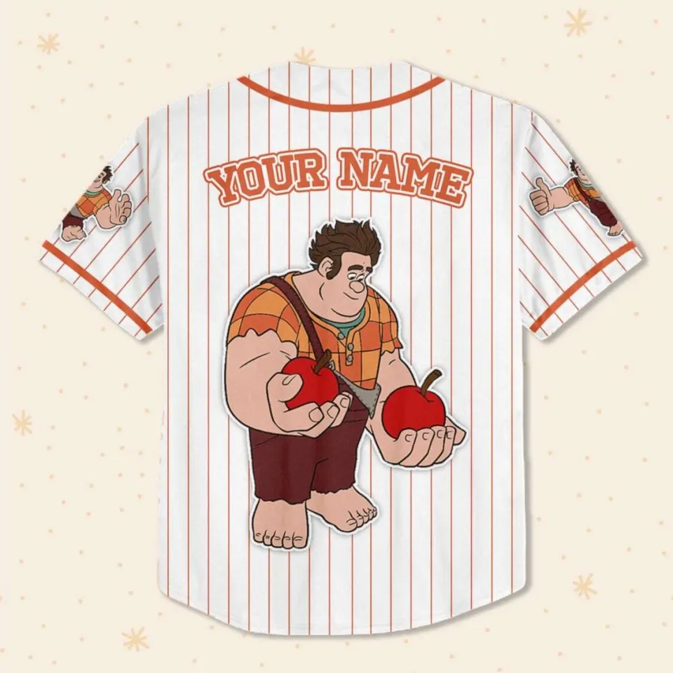 Custom Disney Wreck it Ralph Simple Stripe, Custom Baseball Jersey