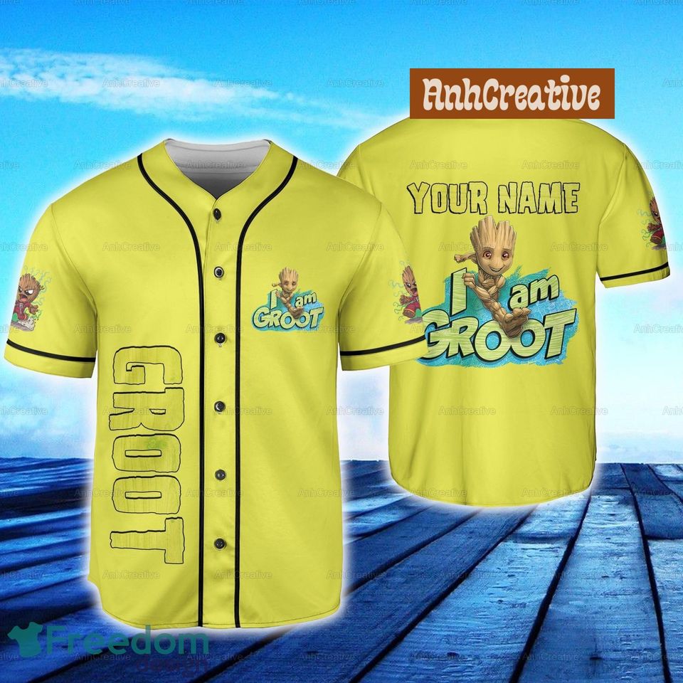 Personalized Disney Groot Baseball Jersey, Custom Groot Baseball