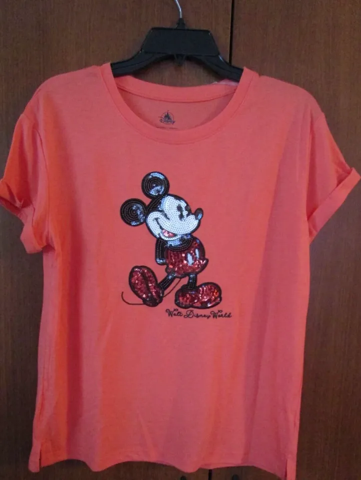New Disney Parks Mickey Mouse Sequin Tee 3X Polyester Rayon Bust 58 Length 27.5