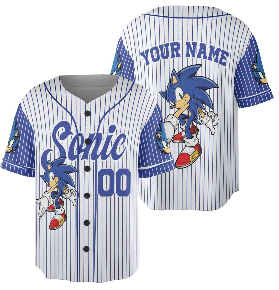 Custom Sonic Jersey Baseball, Personalized