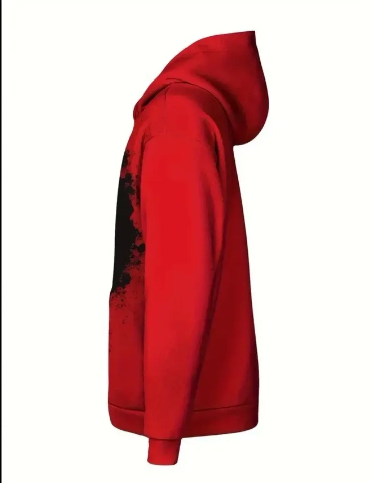Marvel Deadpool Wolverine Movie 3D Graphic Pullover Hoodie Red Black White NEW
