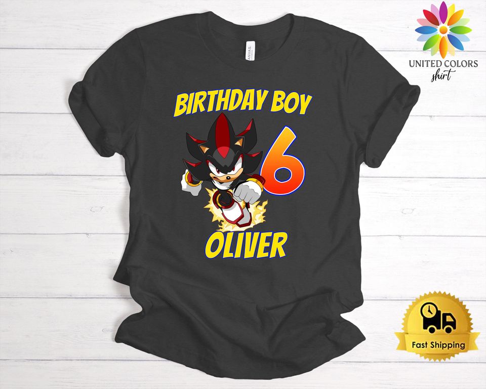 Sonic Shadow The Hedgehog Birthday Shirt, Custom Birthday Shirt