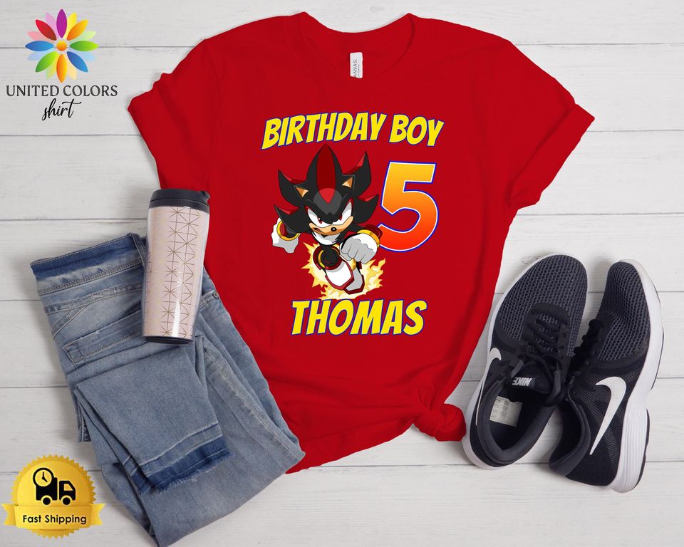 Sonic Shadow The Hedgehog Birthday Shirt, Custom Birthday Shirt