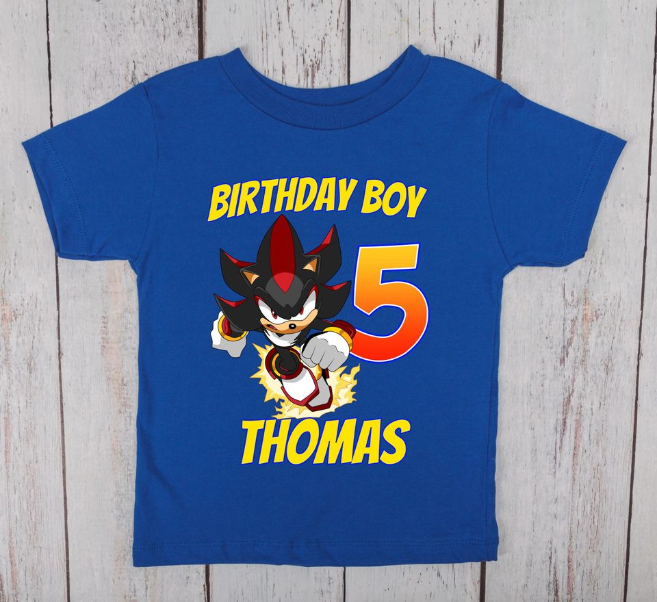Sonic Shadow The Hedgehog Birthday Shirt, Custom Birthday Shirt
