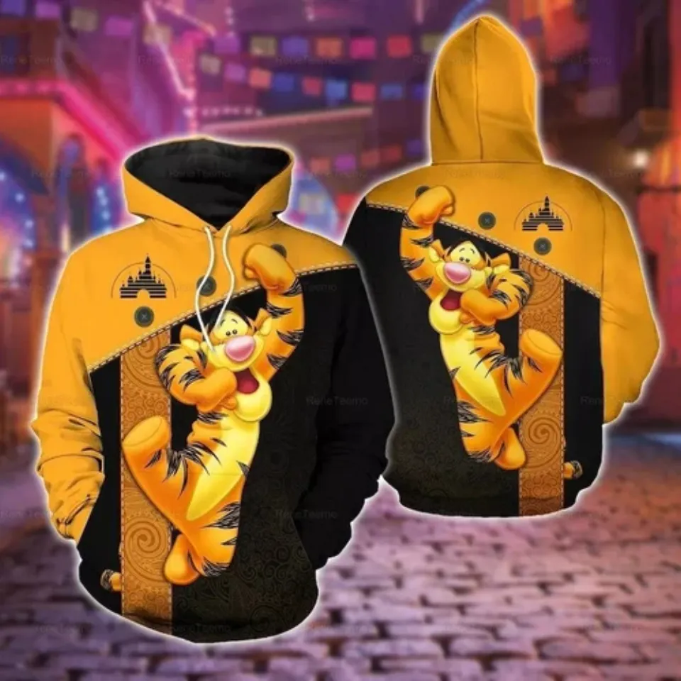 Cheerful Tigger Winnie The Pooh Tigger Fans Gift Hoodie 3D Printed