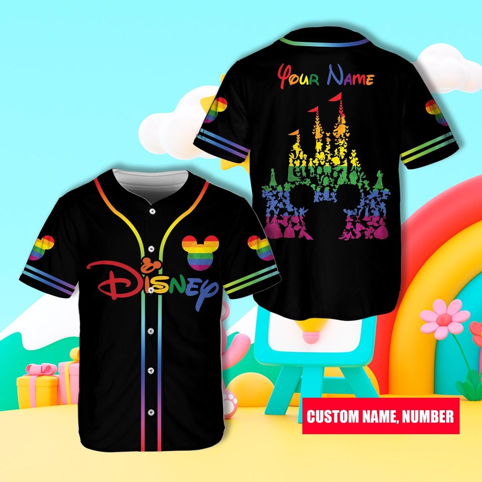Custom Name Disneyy Pride Month Baseball Jersey, Ddisneyland Baseball Jersey