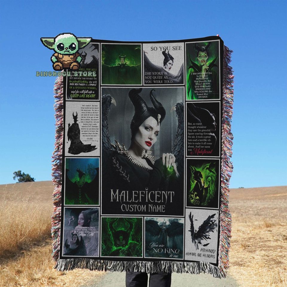 Custom Maleficent Pictures Collage Blanket, Disneyland Maleficent Fleece Blanket
