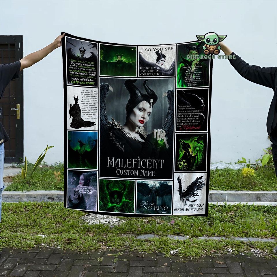 Custom Maleficent Pictures Collage Blanket, Disneyland Maleficent Fleece Blanket