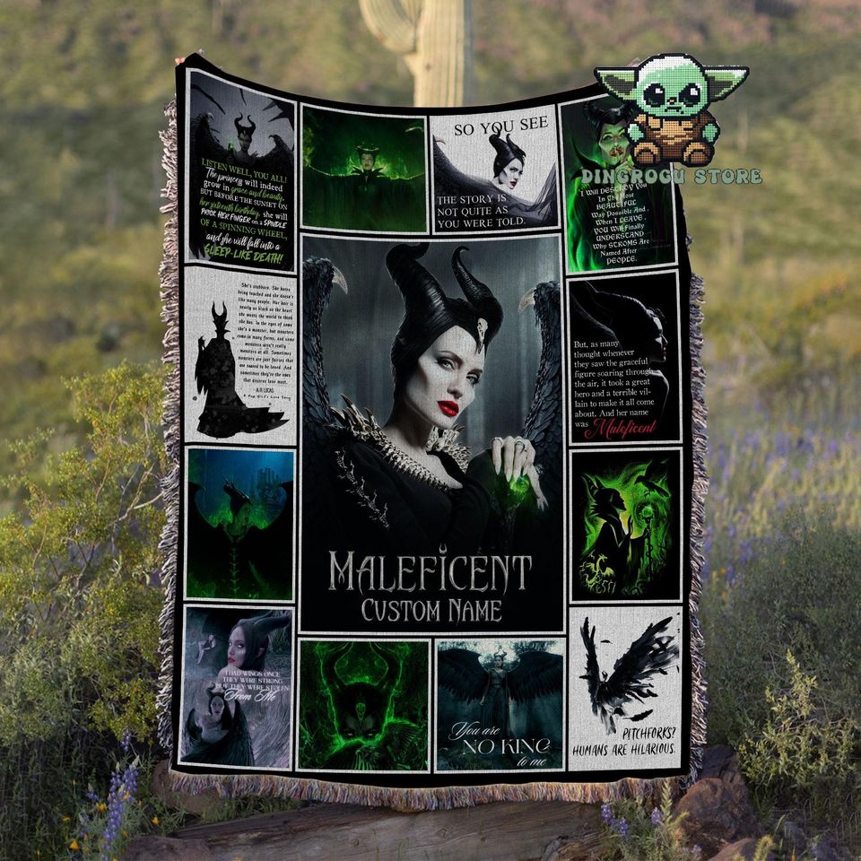 Custom Maleficent Pictures Collage Blanket, Disneyland Maleficent Fleece Blanket
