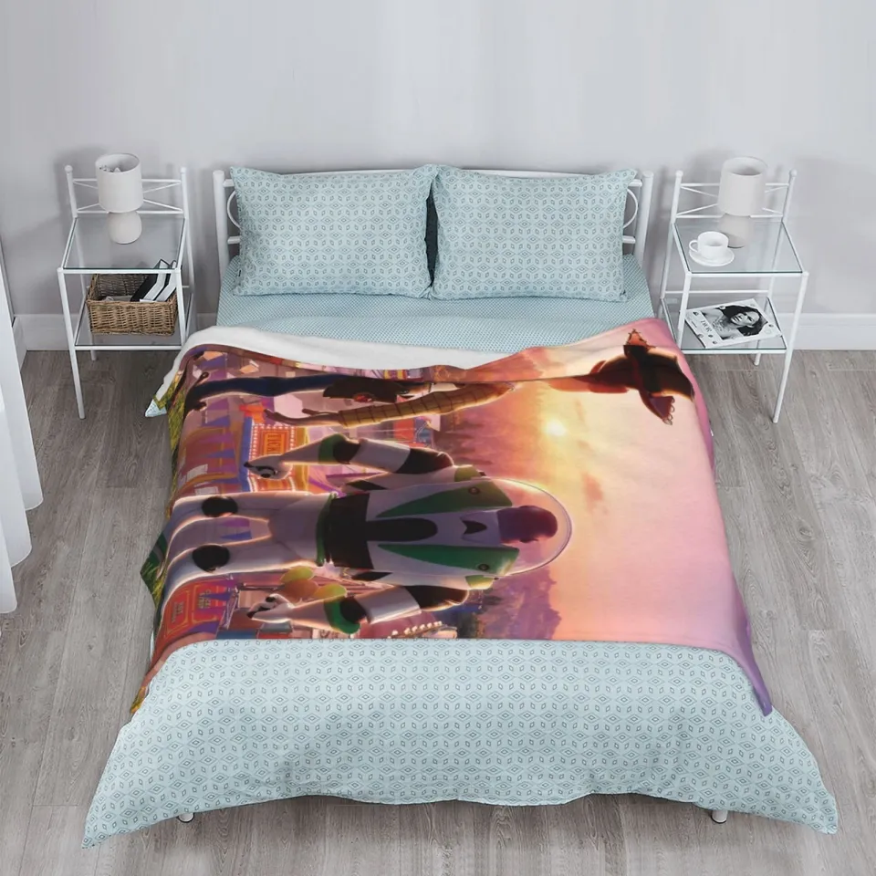 Disney Mickey Halloween Flannel Blanket Kawaii Spooky Cute Lightweight Throw