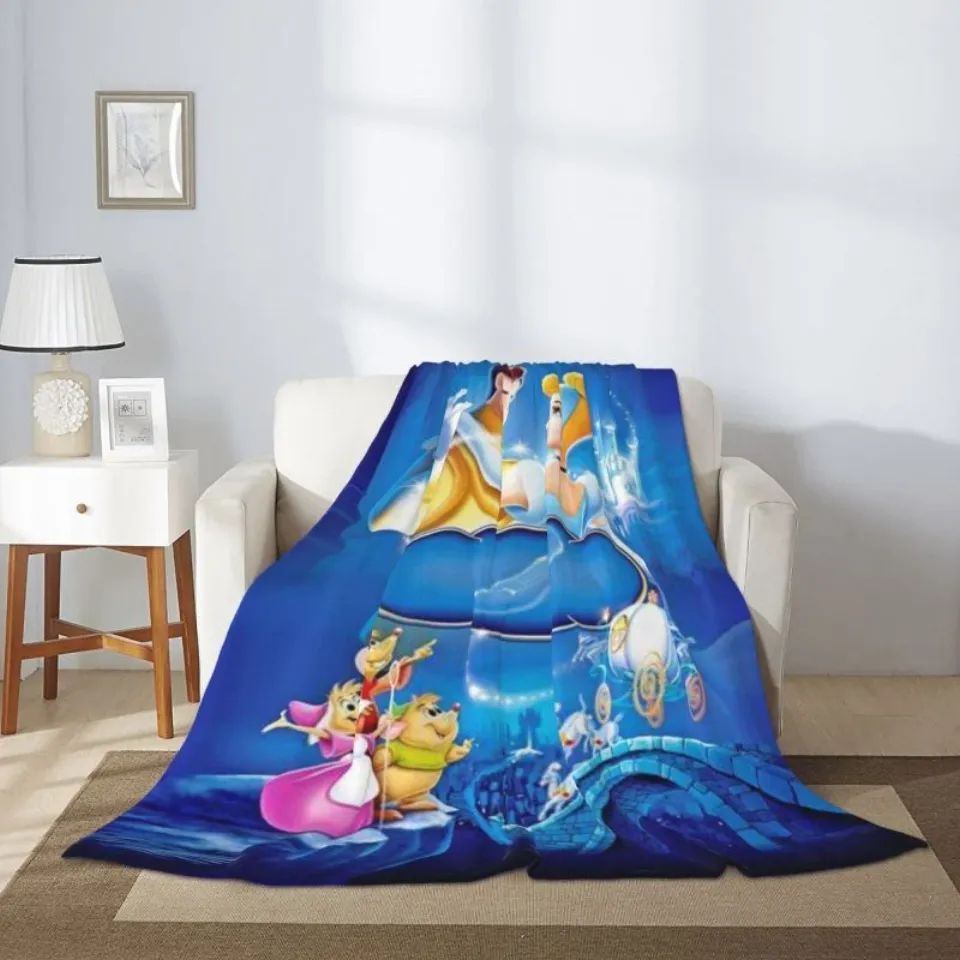 Disney Mickey Halloween Flannel Blanket Kawaii Spooky Cute Lightweight Throw