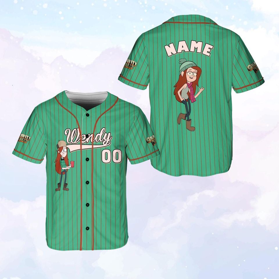 Custom Name Disney Gravity Falls Baseball Jersey, Gravity Falls Matching Cartoon