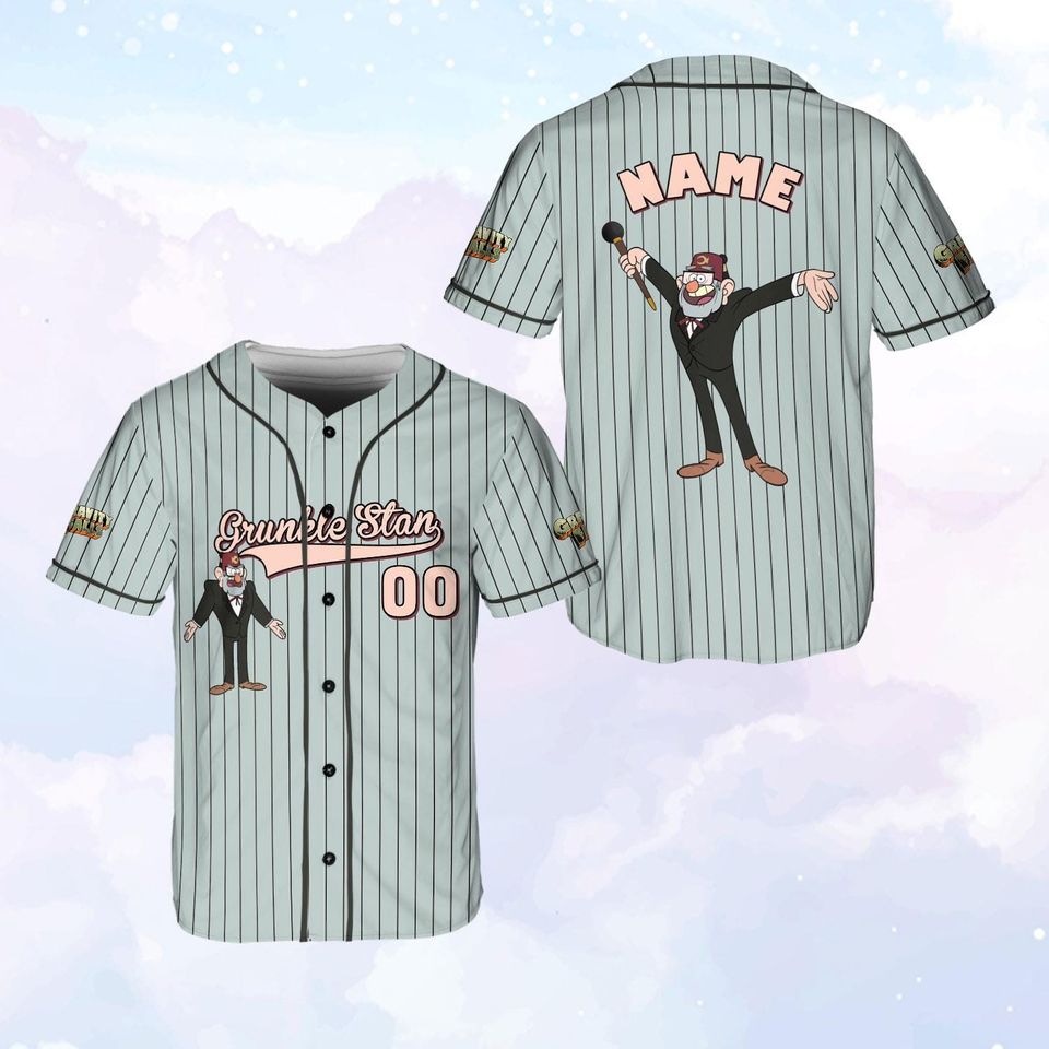 Custom Name Disney Gravity Falls Baseball Jersey, Gravity Falls Matching Cartoon