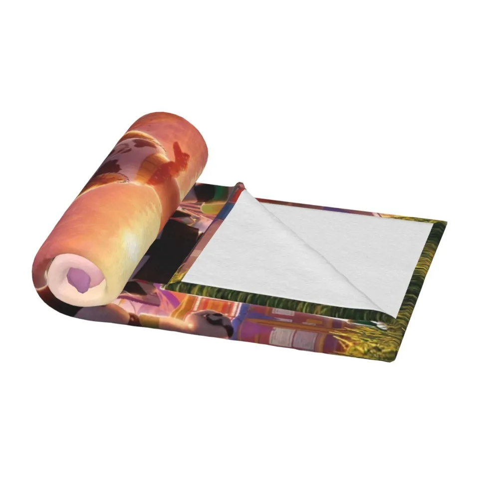 Disney Mickey Halloween Flannel Blanket Kawaii Spooky Cute Lightweight Throw