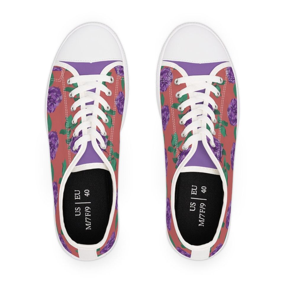 Women's Floral Print Low Top Sneakers