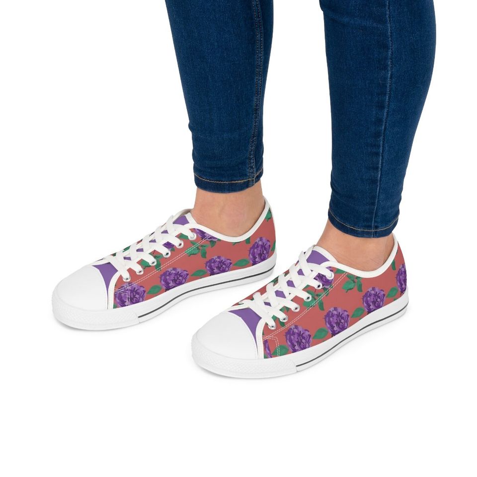 Women's Floral Print Low Top Sneakers