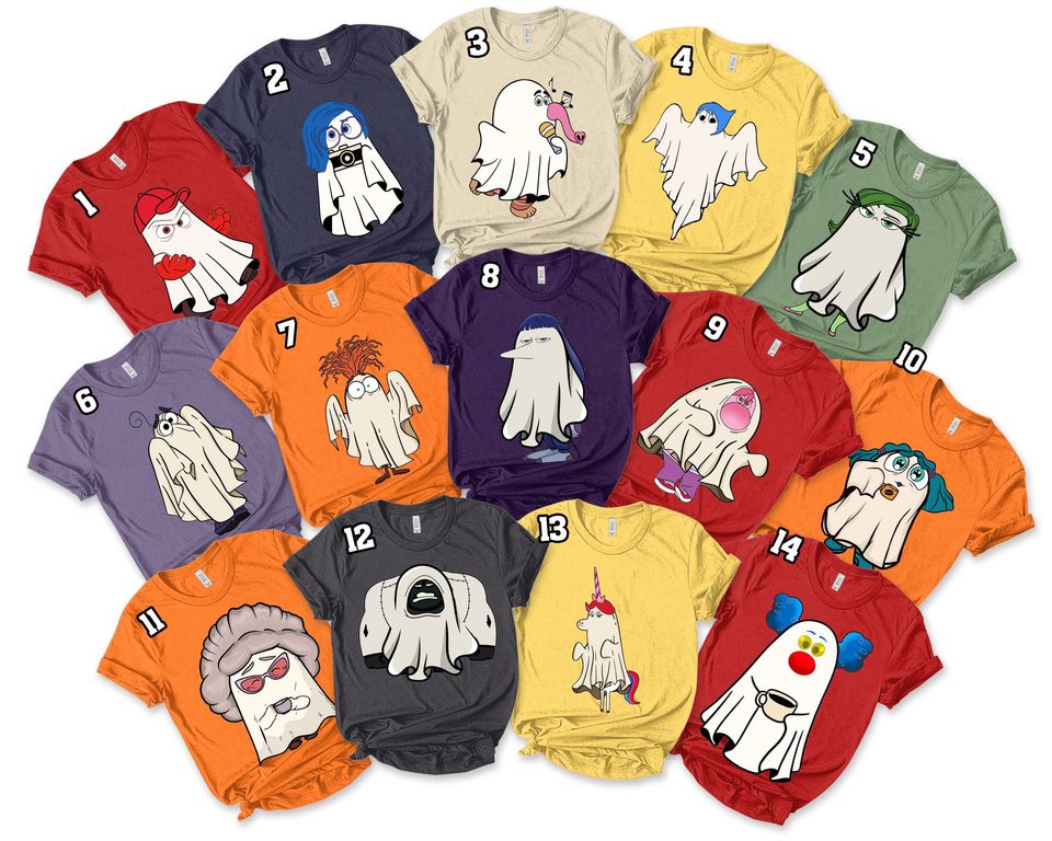 Disney Pixar Inside Out 2 Ghost Group Shirt, Inside Out 2 Halloween Party