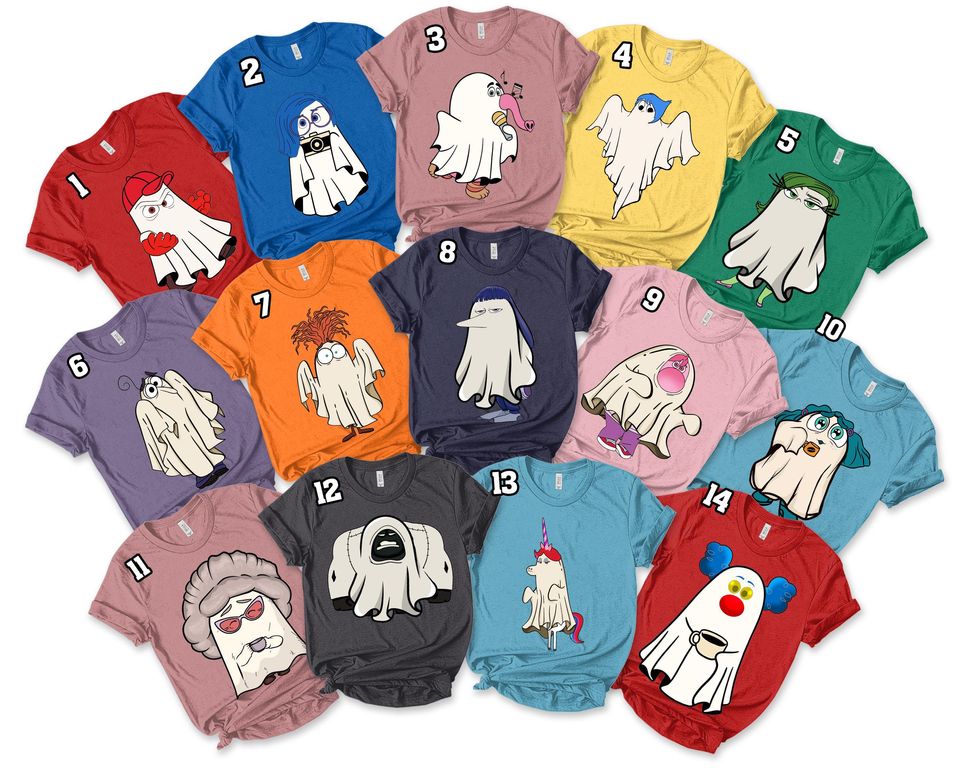 Disney Pixar Inside Out 2 Ghost Group Shirt, Inside Out 2 Halloween Party