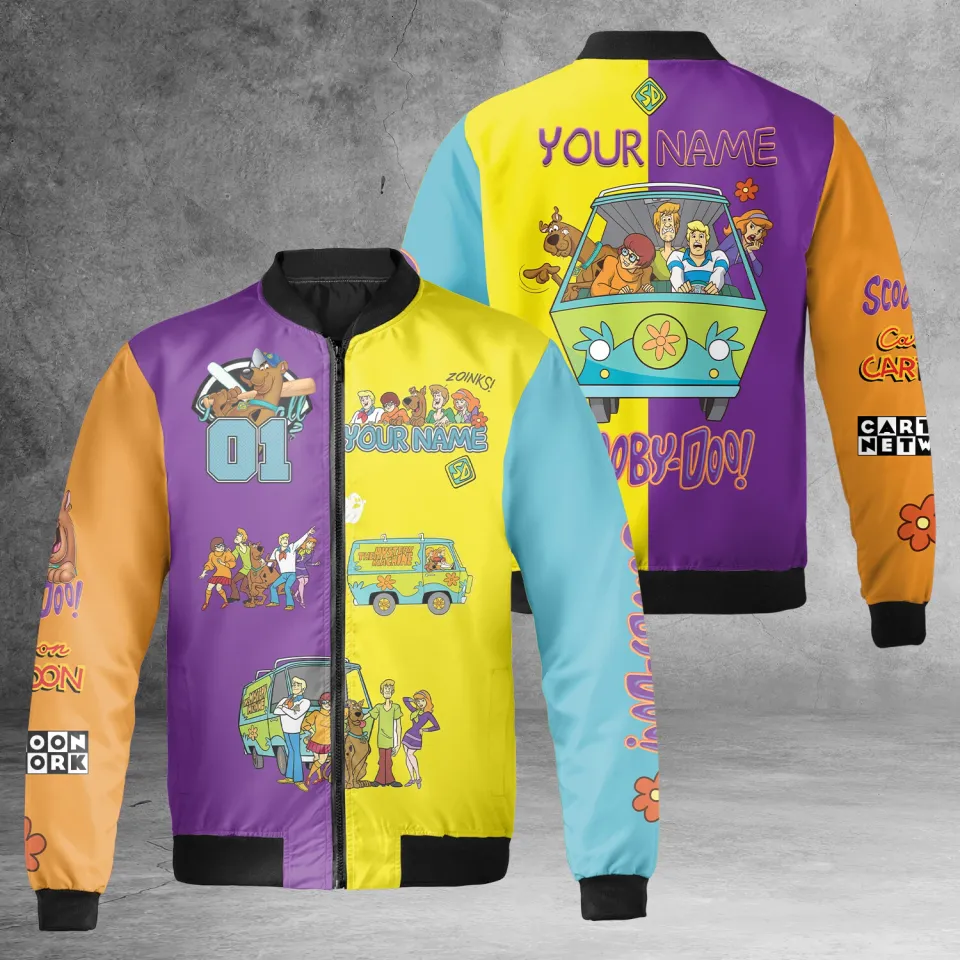 Personalized Scooby Doo Mystery Machine Where Are You Bomber Jacket