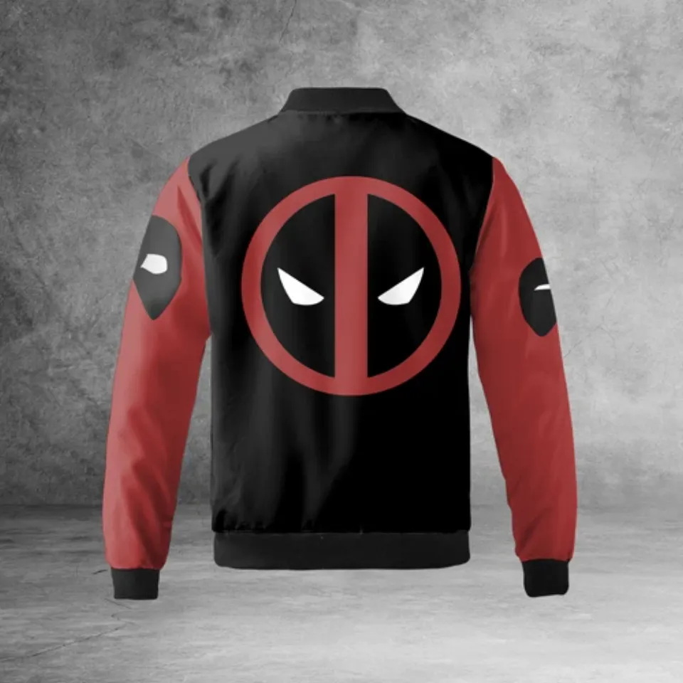 Personalized Deadpool Symbol Superhero Fans Gift Black Red Jacket