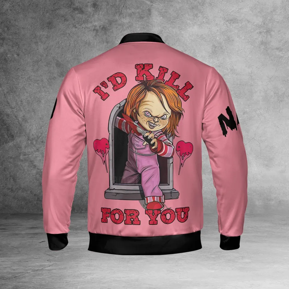 Personalized Chucky Doll I'd Kill For You Horror Valentine's Day Jacket