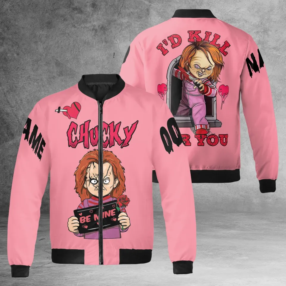 Personalized Chucky Doll I'd Kill For You Horror Valentine's Day Jacket
