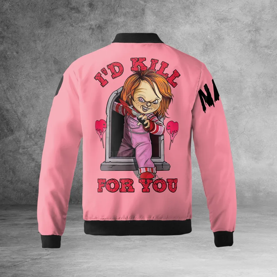 Personalized Chucky Doll I'd Kill For You Horror Valentine's Day Jacket