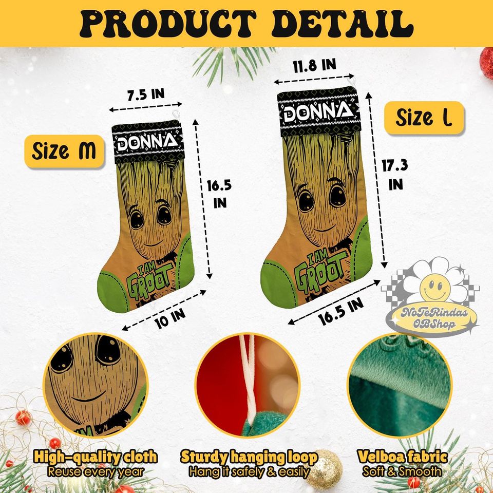 Personalized Superhero Disney Christmas Stocking, Marvel Guardians Of the Galaxy