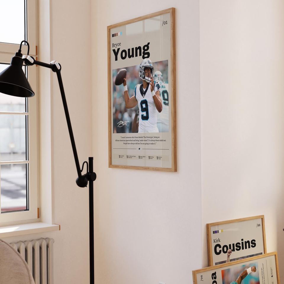Bryce Young Poster, Bryce Young Print Decor, Football Art, Sports Fan Gift, Athlete Artwork, Carolina Panthers Poster, Man Cave Decor