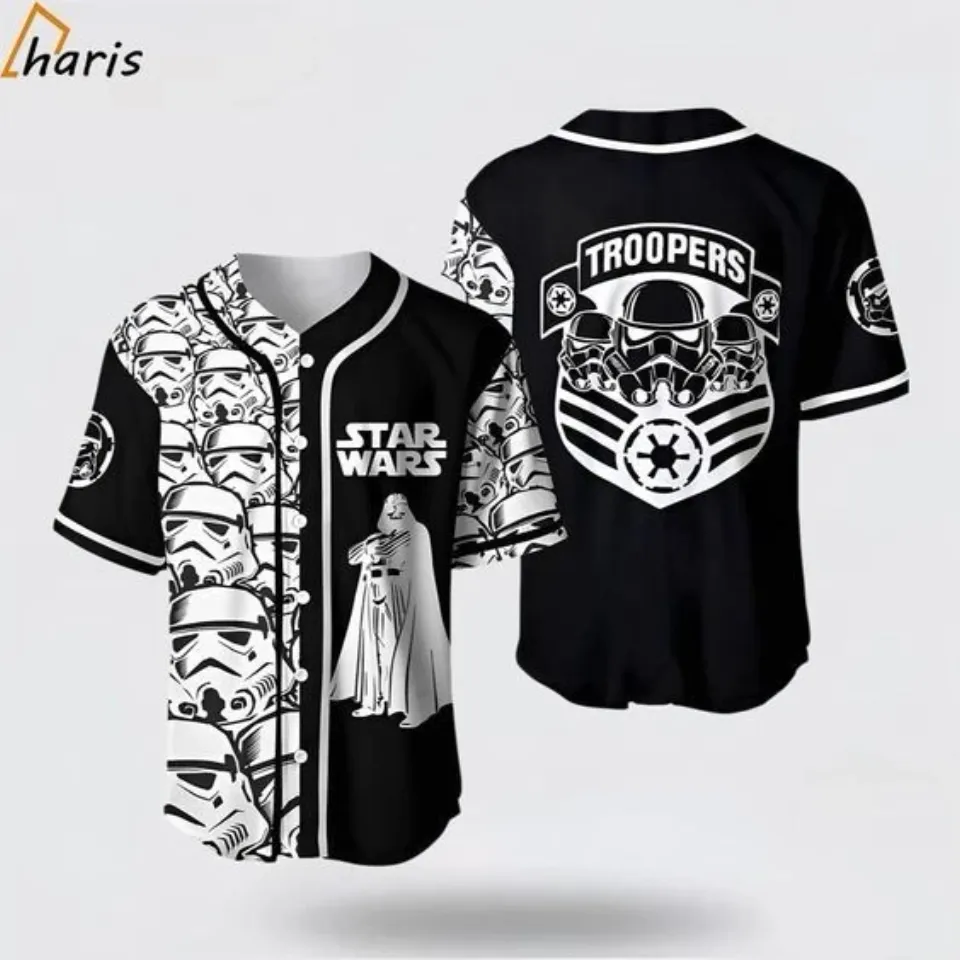 Star Wars Stormtrooper Black Cute Disney Custom Baseball Jersey