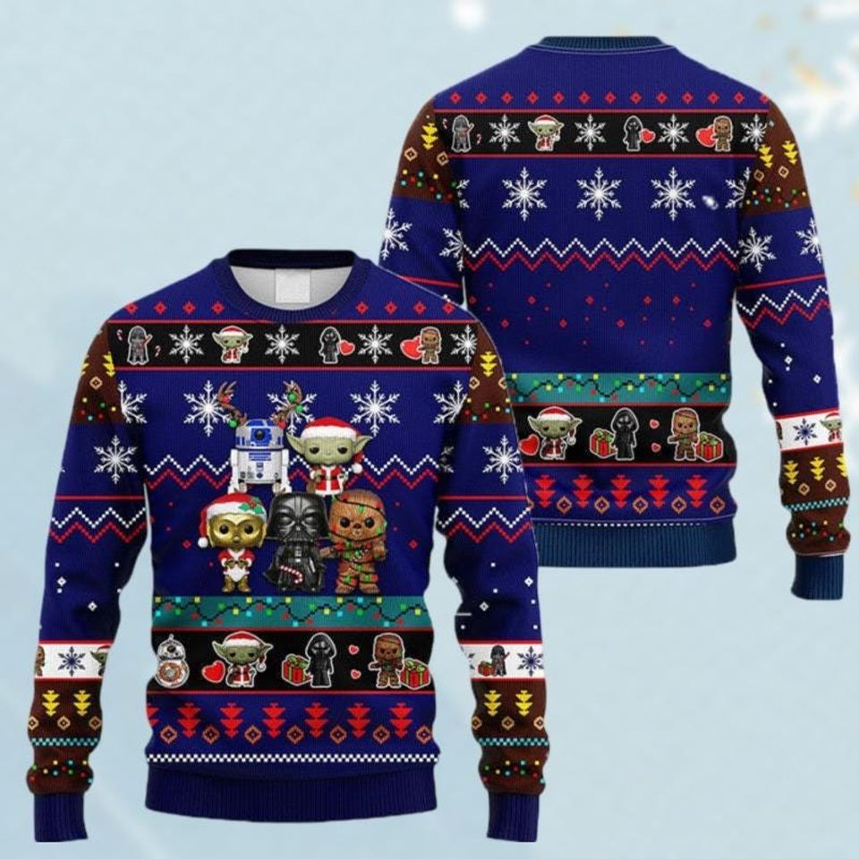 Star Wars Characters Christmas Ugly Sweater, Disney Christmas