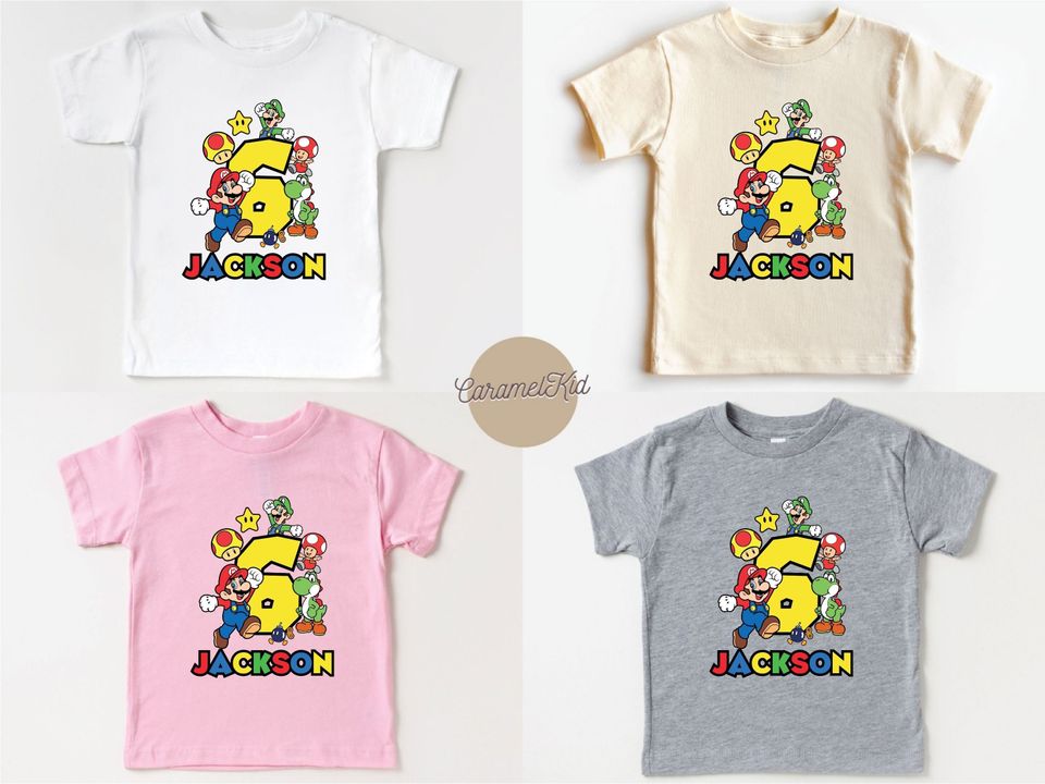 Super Mario Birthday Shirt, Custom Mario Shirt, Super Mario Family Birthday Party Shirt, Super Mario Kids Shirt