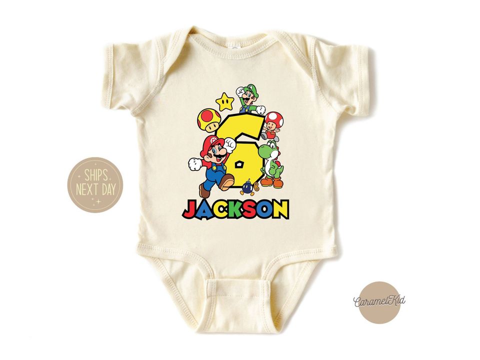 Super Mario Birthday Shirt, Custom Mario Shirt, Super Mario Family Birthday Party Shirt, Super Mario Kids Shirt