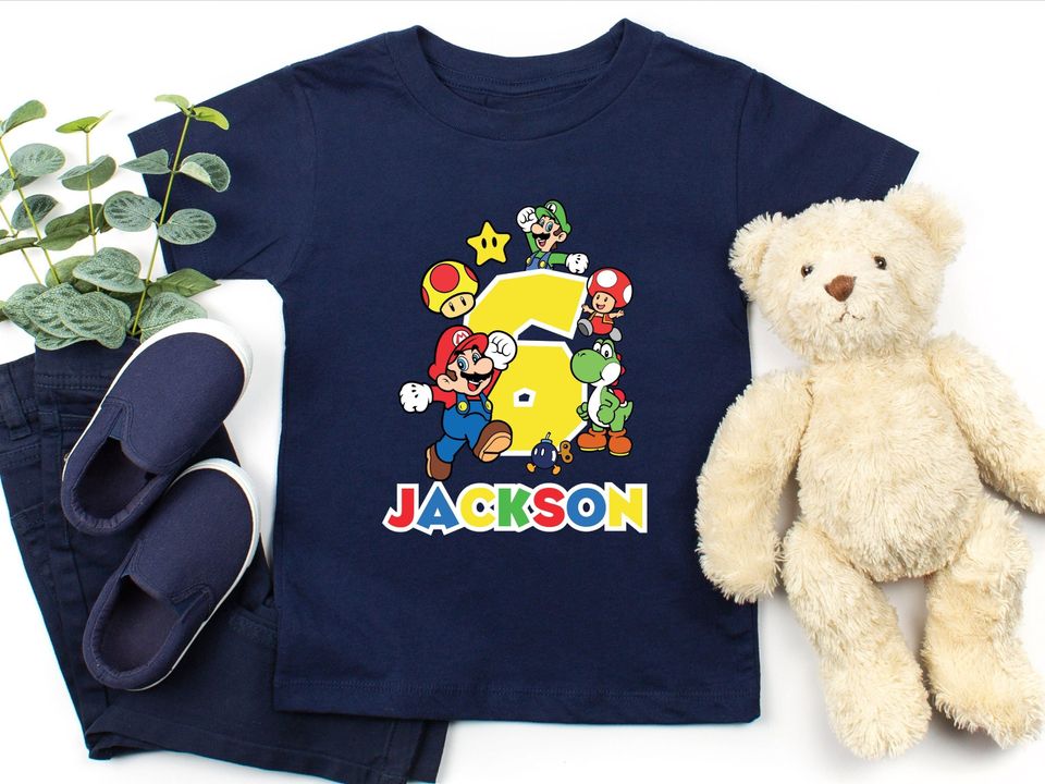 Super Mario Birthday Shirt, Custom Mario Shirt, Super Mario Family Birthday Party Shirt, Super Mario Kids Shirt